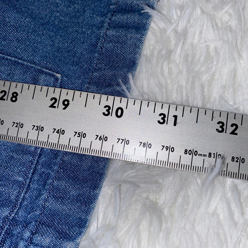 Denim Embroidered Mini Shirt Dress/Tunic - Picture 5 of 5